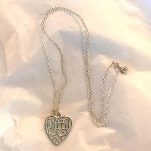 NWT hidden message faith pendant on 18” chain, silver.